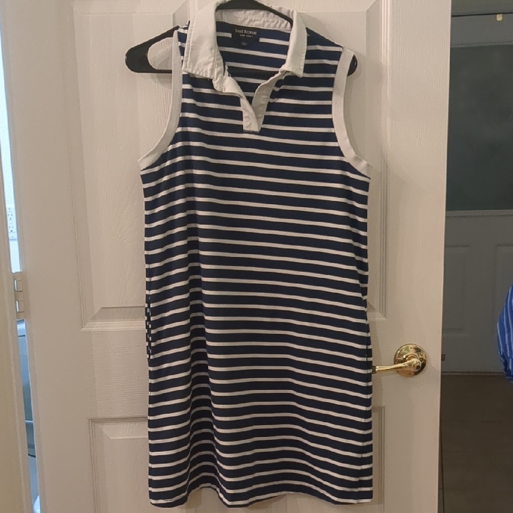 Isaac Mizrahi Blue and White Striped Dress